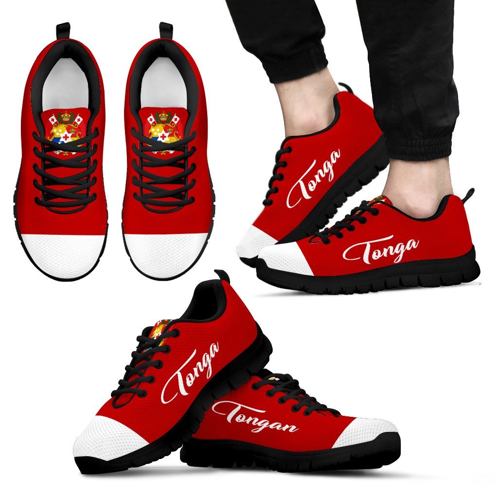 Tonga Sneakers - Tonga Coat Of Arms - 02 K5 Unisex Black - Polynesian Pride