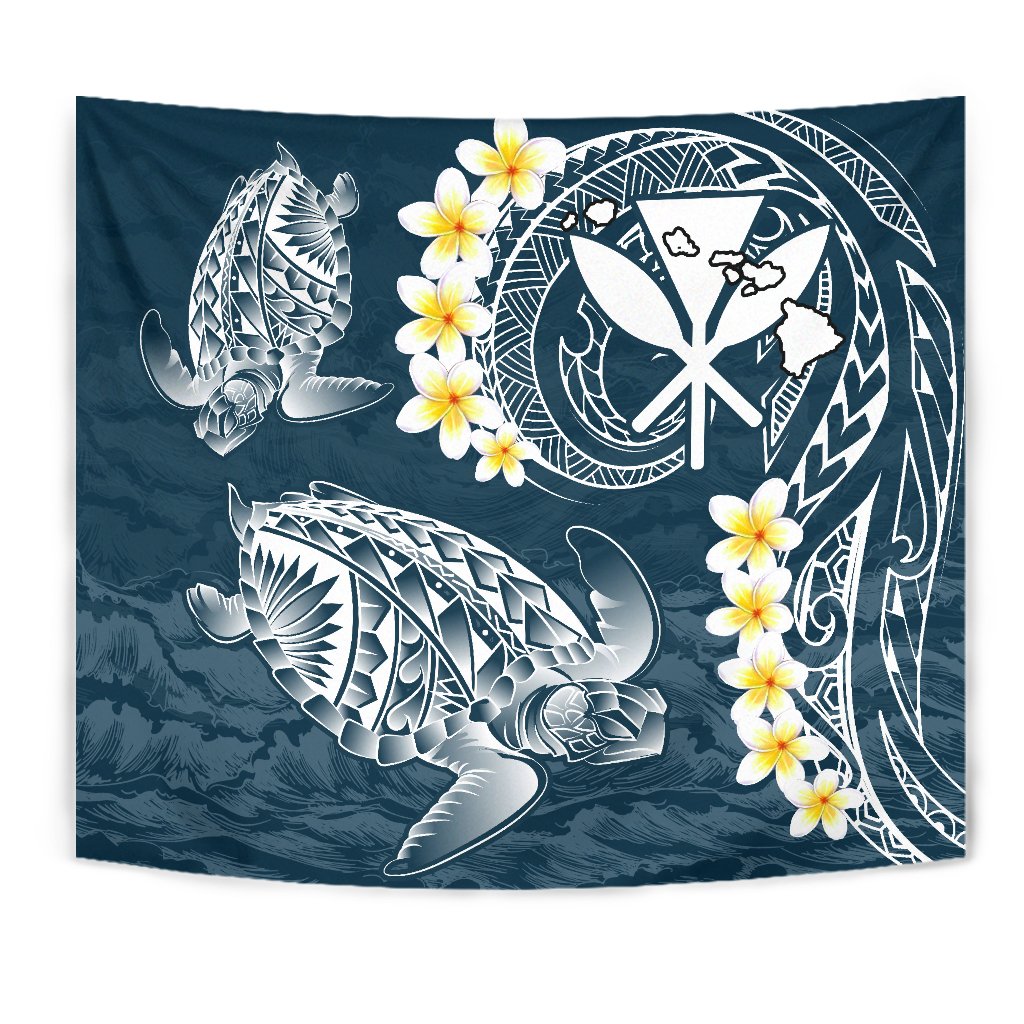 Hawaii Turtle Plumeria Polynesian Tapestry - Sease Style - Polynesian Pride