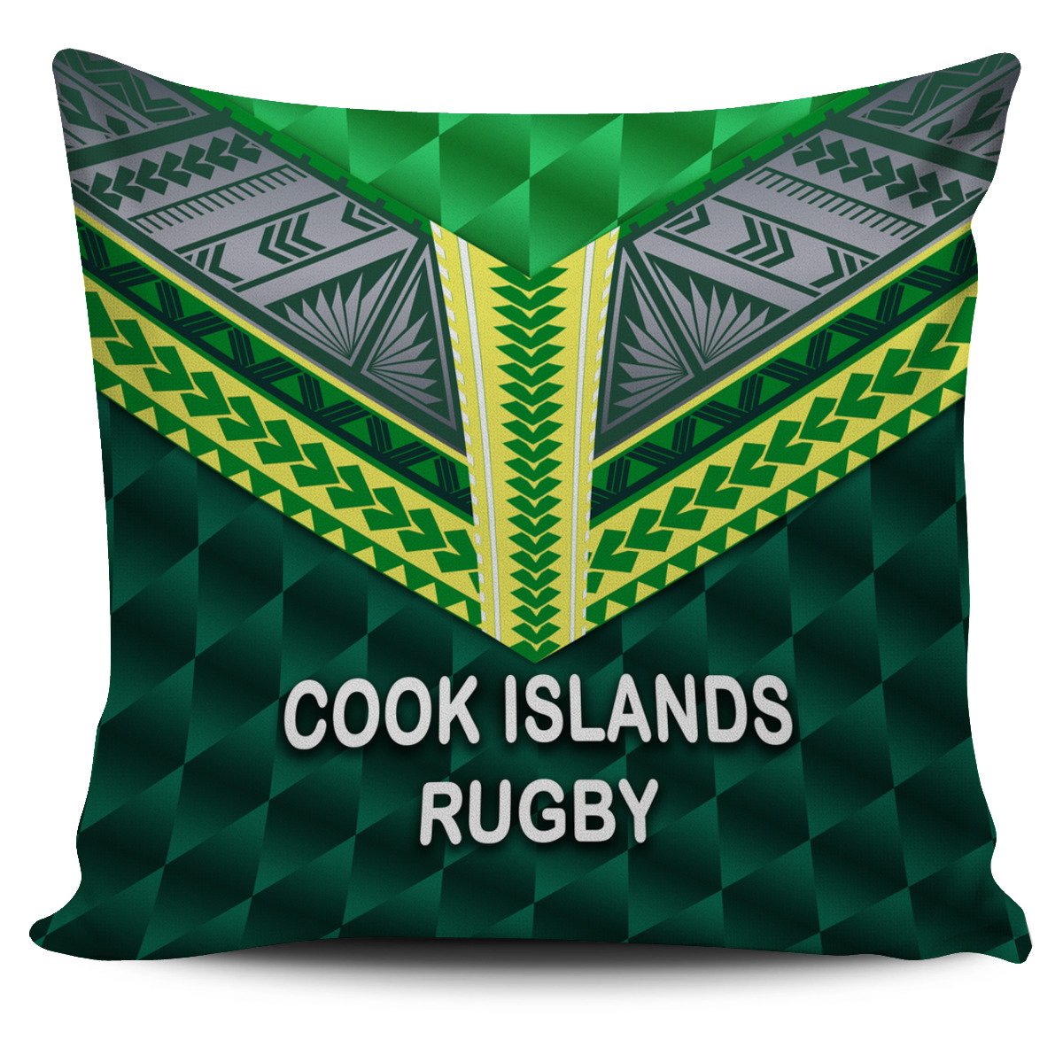 Cook Islands Rugby Pillow Cover PILLOW COVERS One Size Green - Polynesian Pride