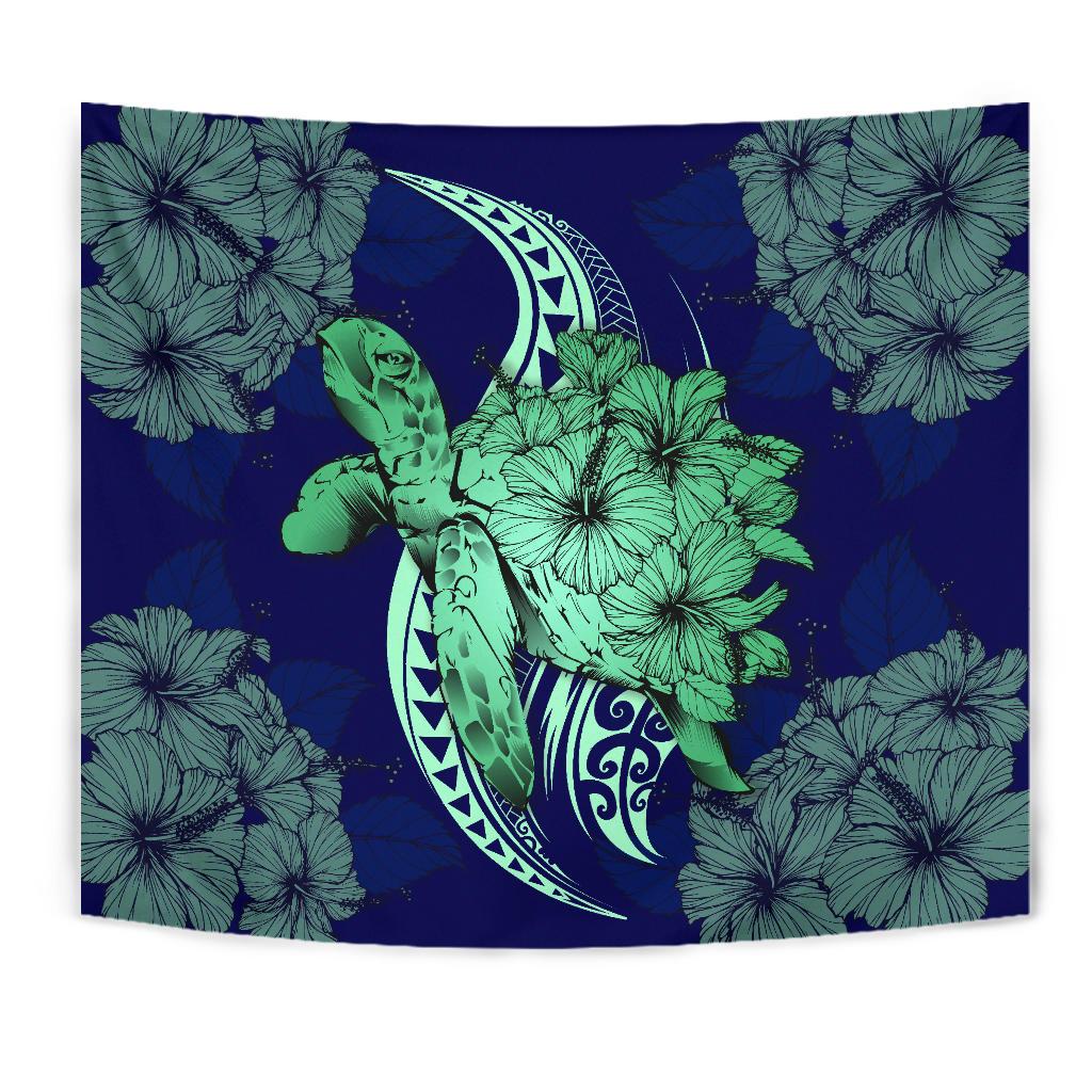 Hawaii Polynesian Turtle Hibiscus Tapestry - Green - Polynesian Pride