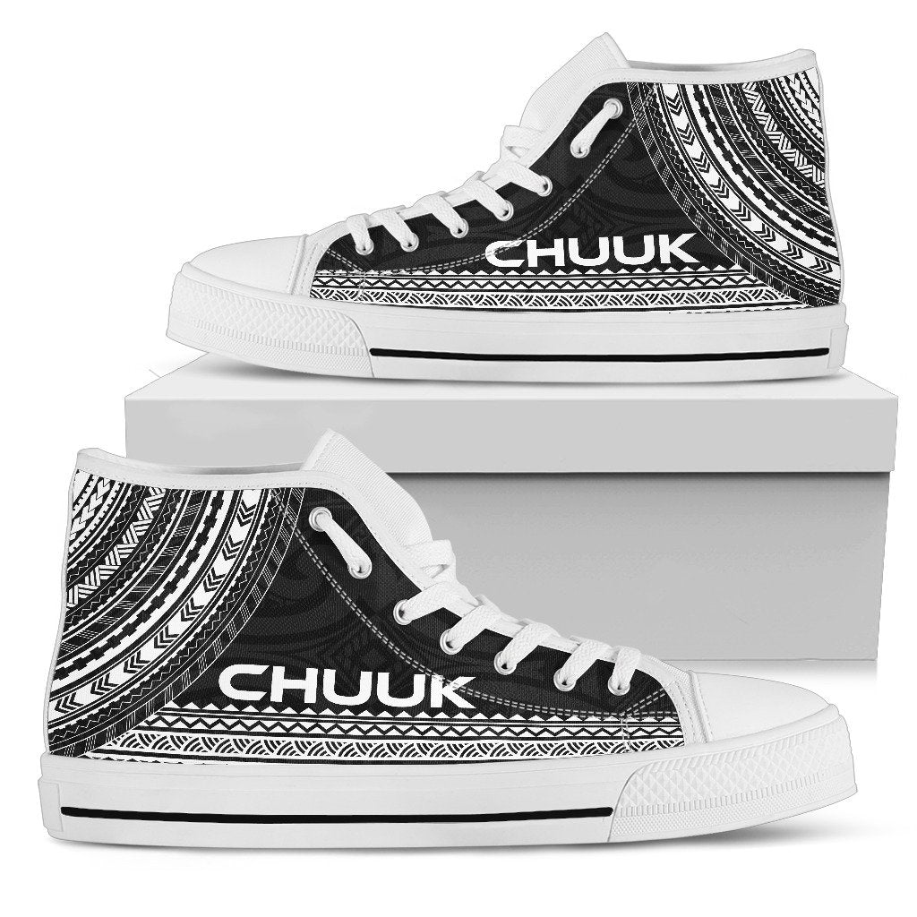 Chuuk High Top Shoes - Polynesian Black Chief Version Unisex Black - Polynesian Pride