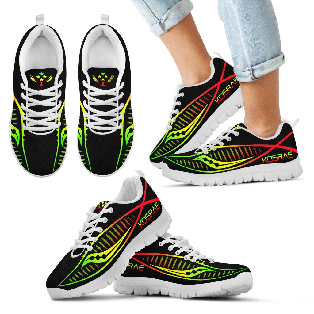Kosrae Sneakers - Kosrae Flag Micronesian Knife Reggae Style - Polynesian Pride