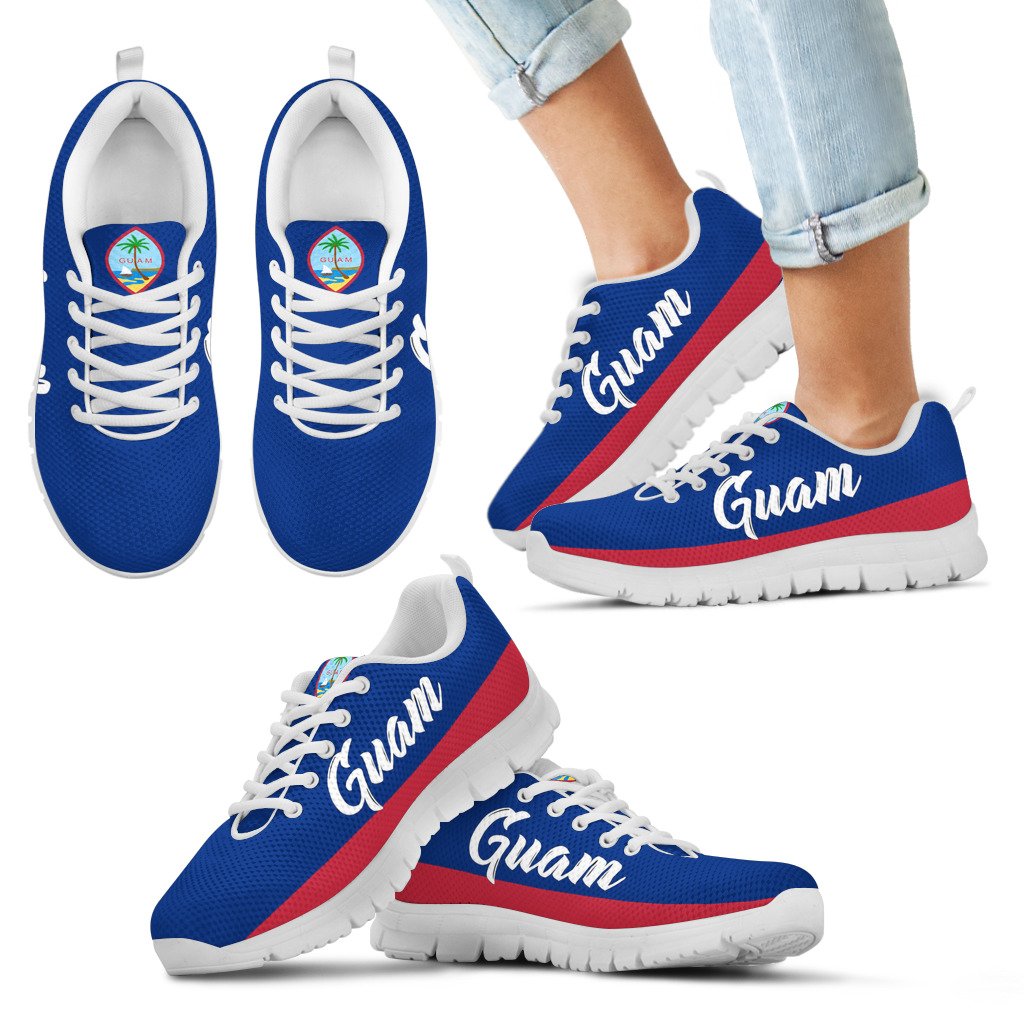 Guam Sneakers - Guam Coat Of Arms New Blue Style - Polynesian Pride