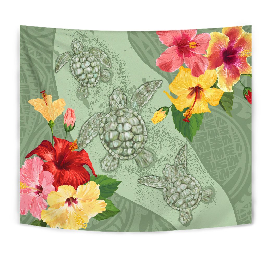 Hawaii Turtle Hibiscus Tapestry - Tink Style - Polynesian Pride