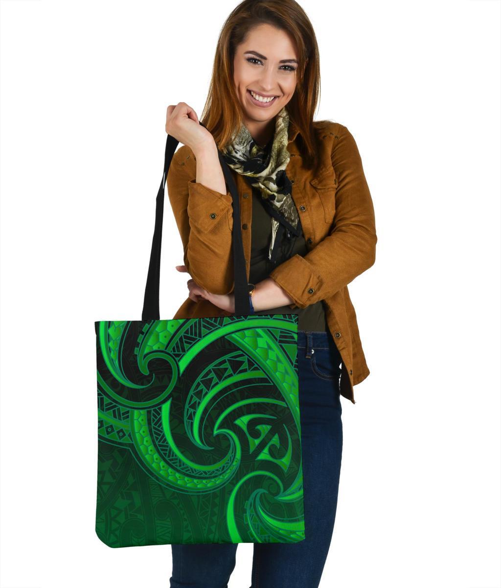 New Zealand Maori Mangopare Tote Bag Polynesian - Green Tote Bag One Size Green - Polynesian Pride