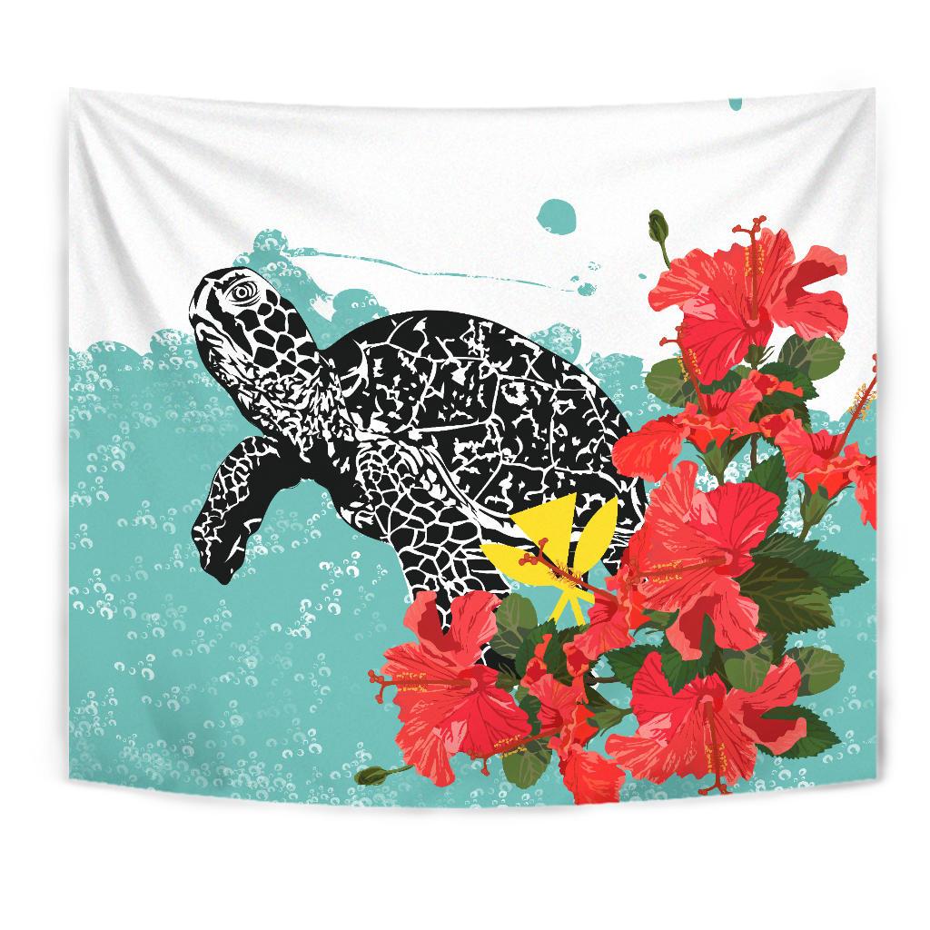 Hawaii Turle Sea Hibiscus Tapestry - Polynesian Pride