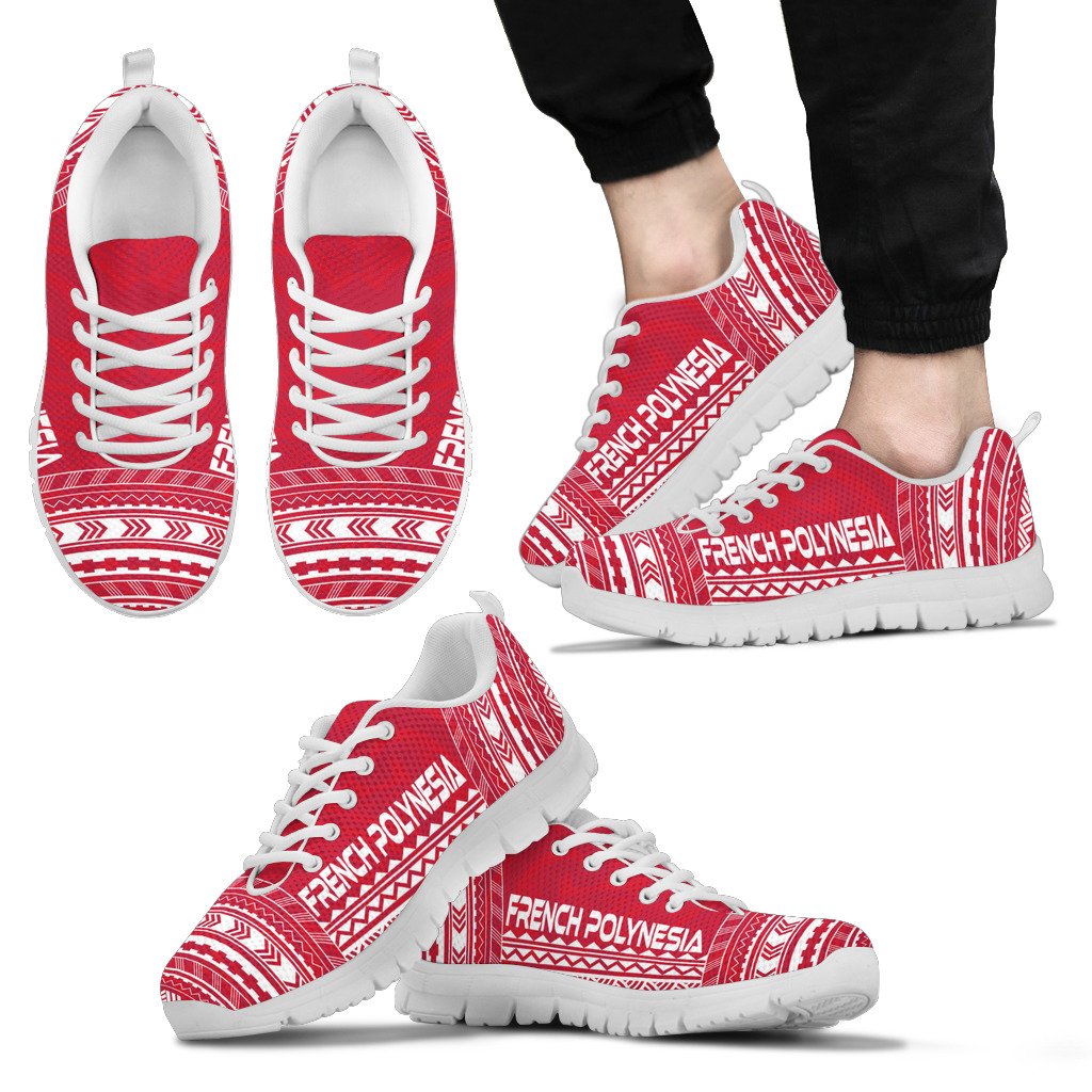 French Polynesia Sneakers - French Polynesian Chief Tattoo Red Version - Polynesian Pride