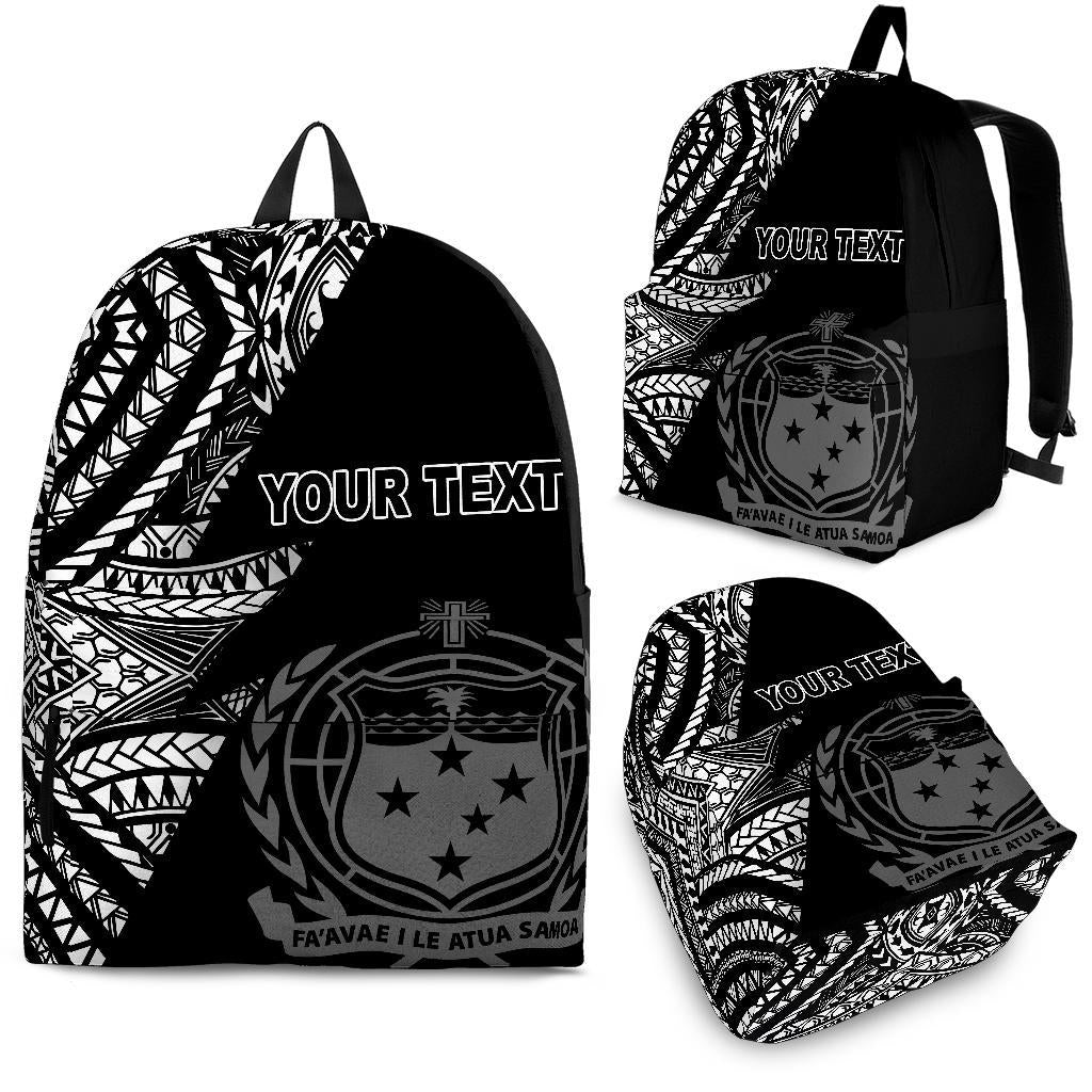 Samoa Custom Personalised Backpack Flash Black Black - Polynesian Pride