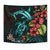 Polynesian Tapestry Turtle And Shark - Hibiscus Turquoise - Polynesian Pride