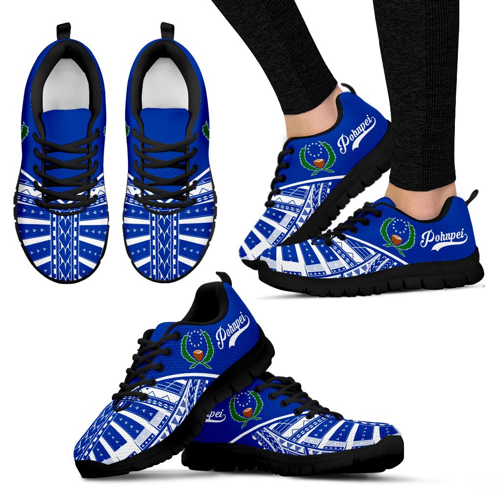 Pohnpei Sneakers - Pohnpei Flag Micronesian Tattoo Unisex Black - Polynesian Pride