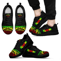 Kosrae Sneakers - Kosrae Flag Micronesia Reggae Style Unisex Black - Polynesian Pride