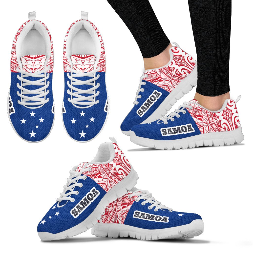 Samoa Sneakers - Samoa Flag Polynesian Tattoo - Polynesian Pride