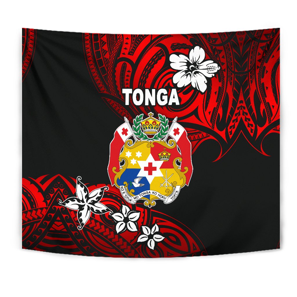 Mate Ma'a Tonga Rugby Tapestry Polynesian Unique Vibes - Red Wall Tapestry Red - Polynesian Pride