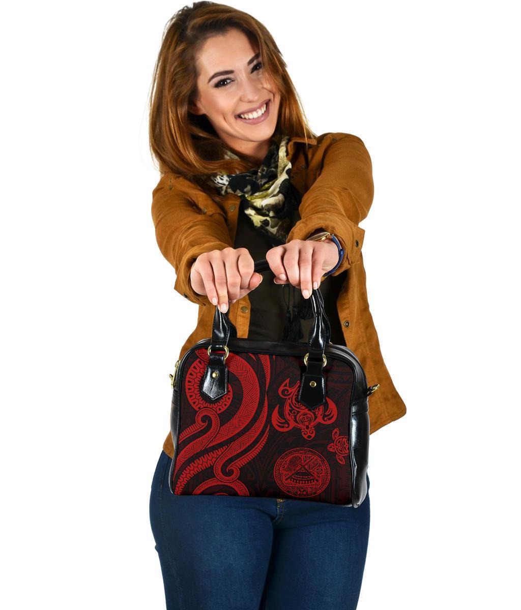 American Samoa Shoulder Handbag - Red Tentacle Turtle One Size Red - Polynesian Pride