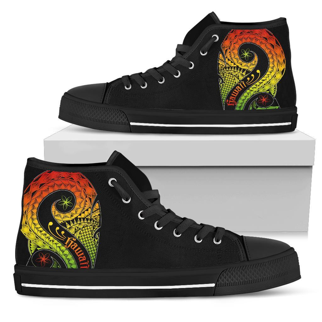 Hawaii High Top Shoes - Hawaii Polynesian Decorative Patterns Unisex White - Polynesian Pride