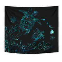 Hawaii Turtle Ohana Paua Shell Tapestry - Polynesian Pride