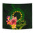 Cook Islands Polynesian Tapestry - Floral With Seal Flag Color - Polynesian Pride