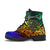 Palau Custom Personalised Leather Boots - Rainbow Polynesian Pattern - Polynesian Pride