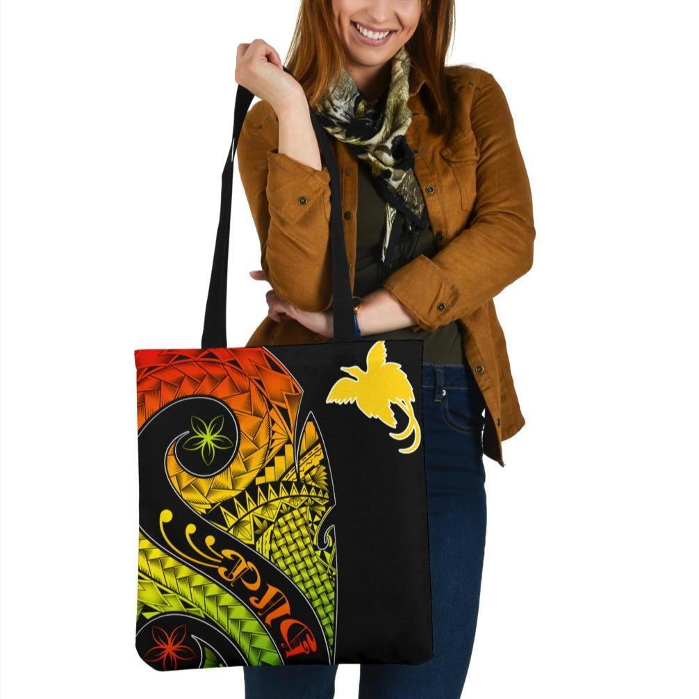 Papua New Guinea Tote Bags - PNG Bird And Polynesian Decorative Pattern Tote Bag One Size Reggae - Polynesian Pride