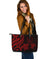 Palau Large Leather Tote - Red Tentacle Turtle Red - Polynesian Pride