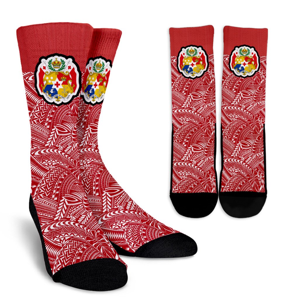 Tonga Crew Socks - Polynesian Design - BN09 Test Tonga Black - Polynesian Pride