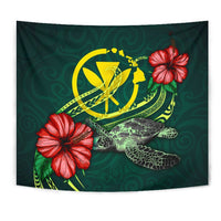 Hawaii Polynesian Tapestry - Green Turtle Hibiscus - Polynesian Pride