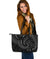 New Zealand Maori Mangopare Large Leather Tote Polynesian - Black Black - Polynesian Pride