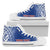 Samoa Custom Personalised High Top Shoes - Polynesian Fog Blue White - Polynesian Pride