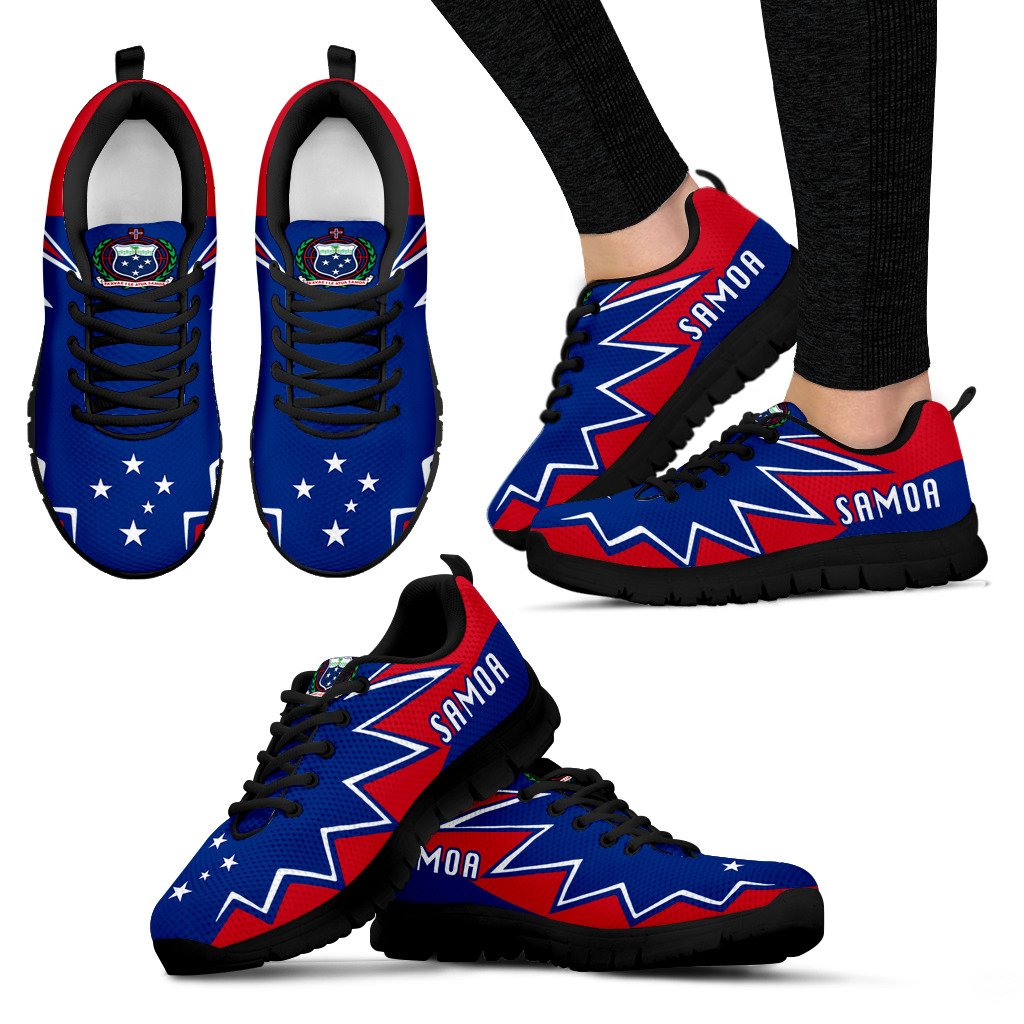 Samoa Sneakers - Samoa Coat Of Arms Thunder Style - Polynesian Pride