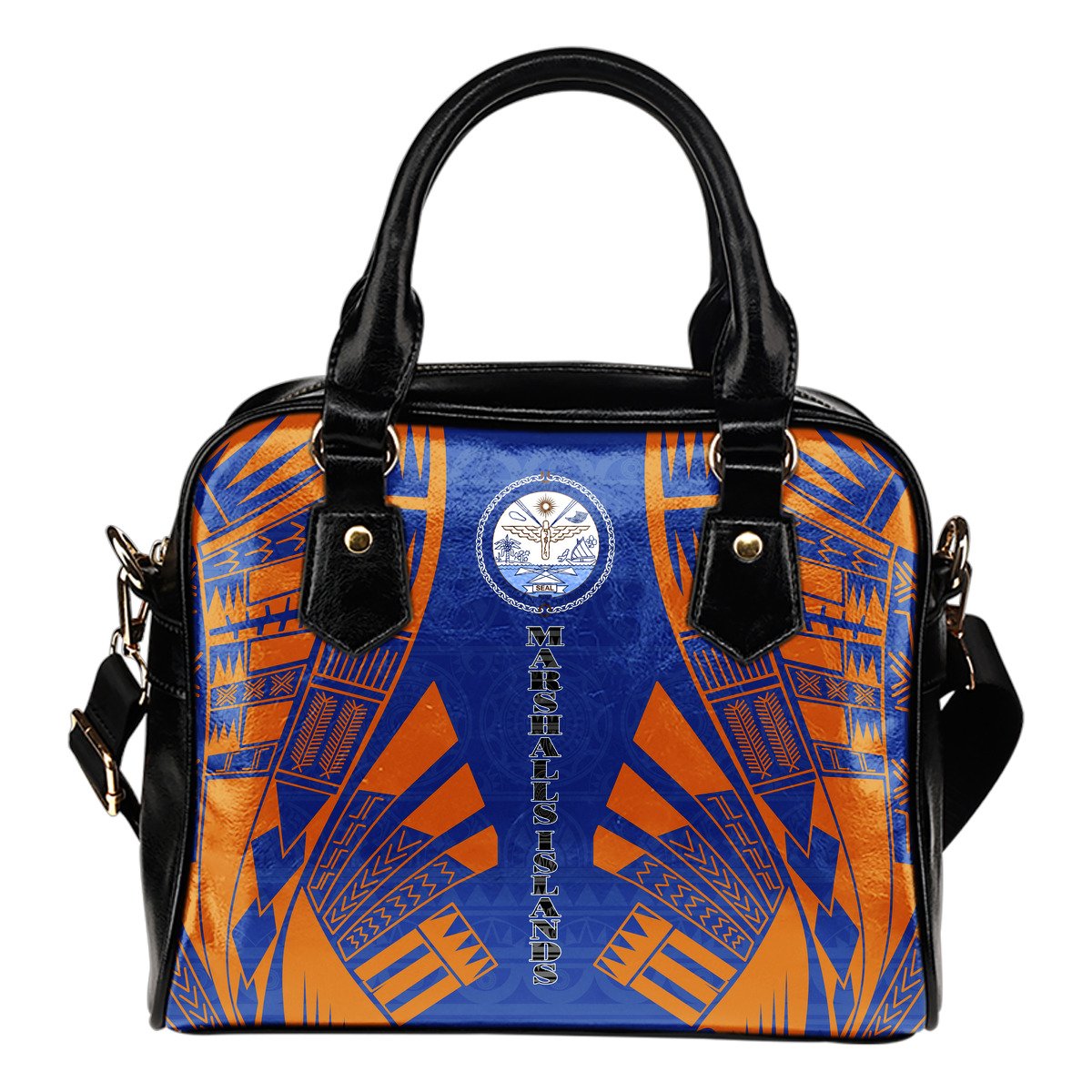 Marshall Islands Shoulder Handbag - Polynesian Tattoo Flag One Size White - Polynesian Pride