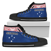 Samoa High Top Shoes - Polynesian Design Unisex White - Polynesian Pride