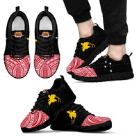 Papua New Guinea Sneakers - Papua New Guinea Flag Polynesian Tattoo - Polynesian Pride