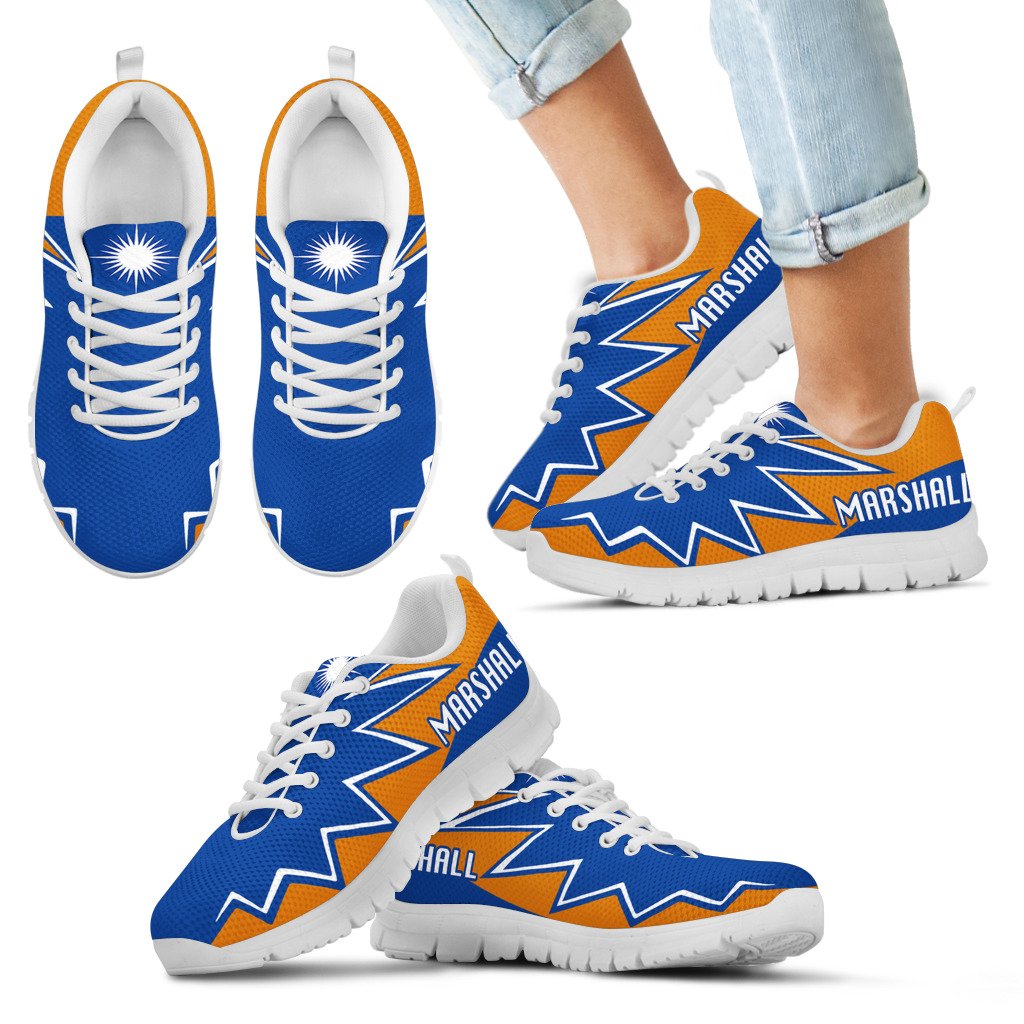 Marshall Islands Sneakers - Marshall Islands Flag Thunder Style - Polynesian Pride