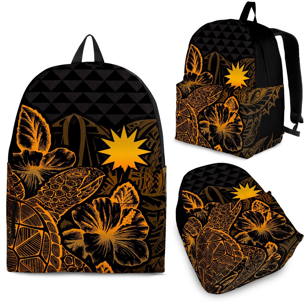 Nauru Polynesian Backpack Turtle Hibiscus Gold Gold - Polynesian Pride