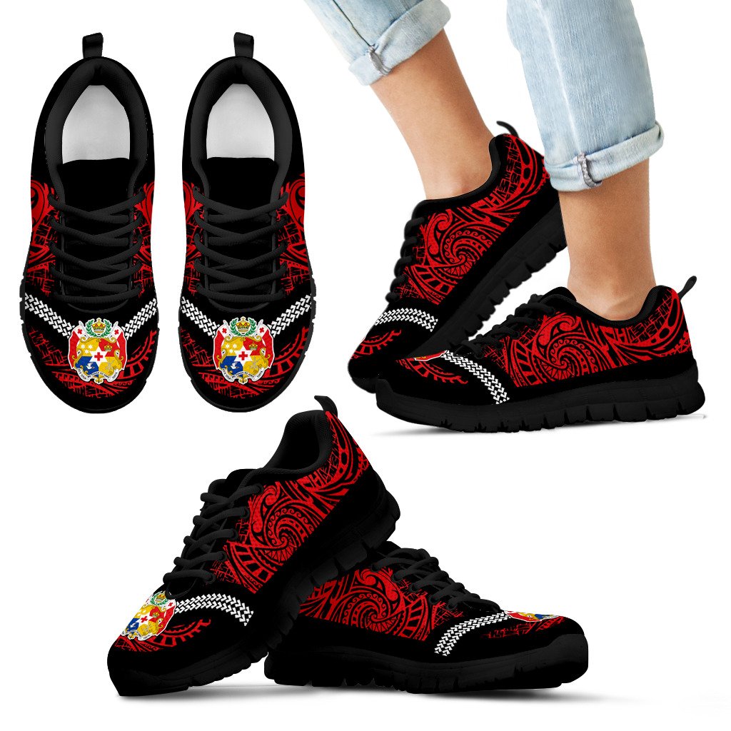 Tonga Sneakers - Tonga Coat Of Arms Polynesian Tattoo - Polynesian Pride