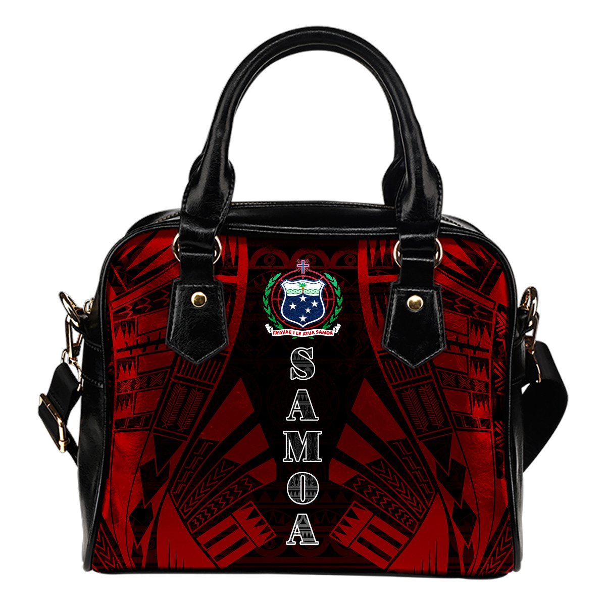 Samoa Shoulder Handbag - Polynesian Tattoo Red One Size Red - Polynesian Pride