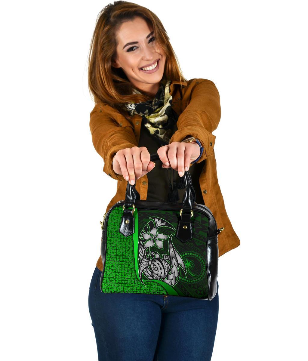 Chuuk Micronesia Shoulder Handbag Green - Turtle With Hook One Size Green - Polynesian Pride