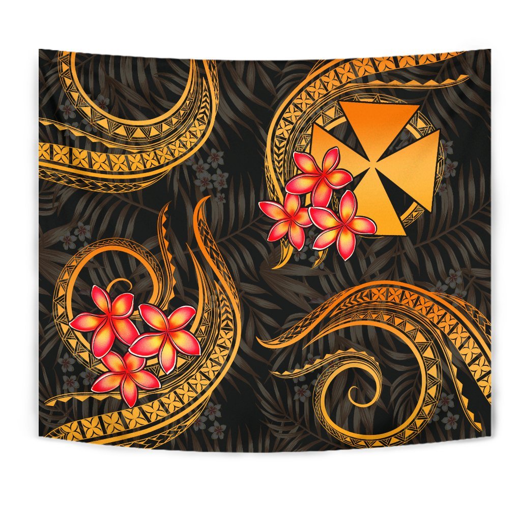 Wallis and Futuna Tapestry - Gold Plumeria - Polynesian Pride