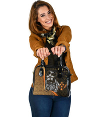 Kosrae Micronesia Shoulder Handbag Gold - Turtle With Hook One Size Gold - Polynesian Pride