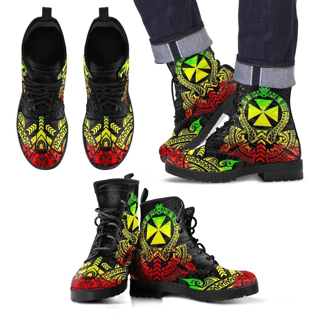 Wallis And Futuna Leather Boots - Tribal Reggae Reggae - Polynesian Pride