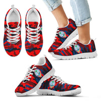 Guam Sneakers - Guam Coat Of Arms Camo Red Style - Polynesian Pride
