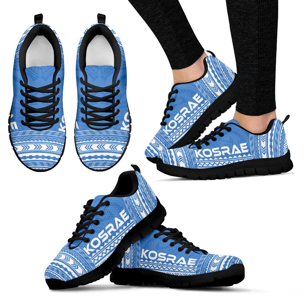 Kosrae Sneakers - Kosrae Polynesian Chief Tattoo Light Blue Version - Polynesian Pride
