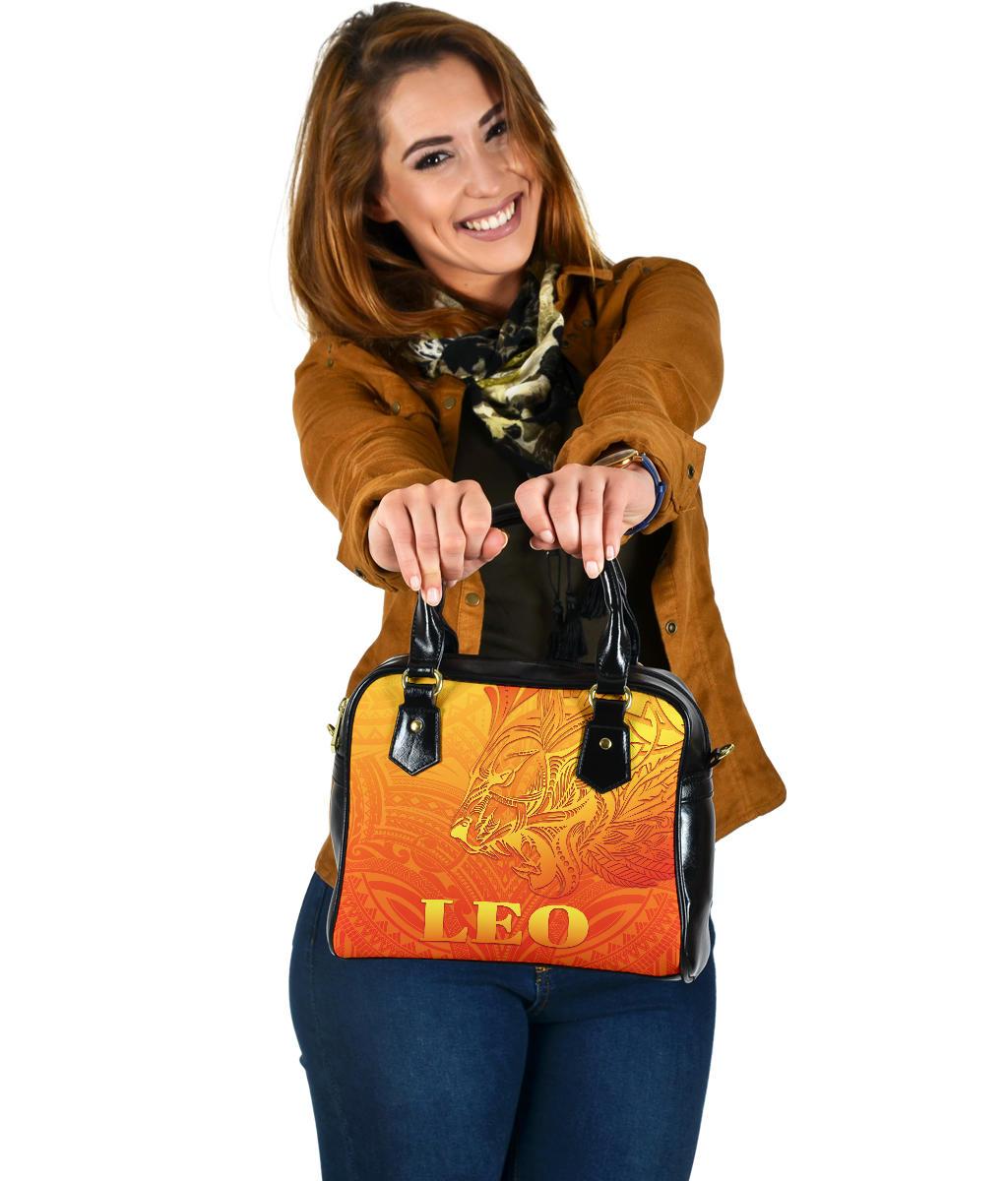 Sun In Leo Zodiac Shoulder Handbag Polynesian Tattoo Simple - Orange One Size Orange - Polynesian Pride
