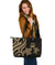 Vanuatu Large Leather Tote - Gold Tentacle Turtle Gold - Polynesian Pride