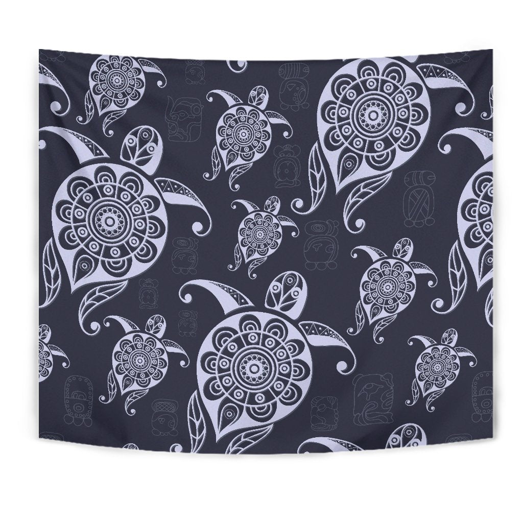 Turtle Pattern Wonderfull Tapestry Wall Tapestry White - Polynesian Pride