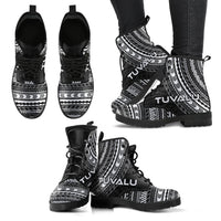 tuvalu Leather Boots - Polynesian Black Chief Version - Polynesian Pride