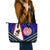 American Samoa Polynesian Leather Tote Bag - American Samoa Flag And Blue - Polynesian Pride