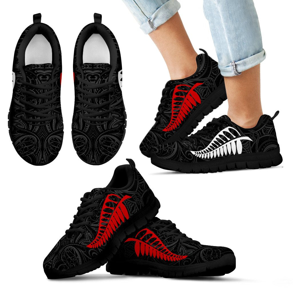 New Zealand Sneakers - Fern Maori Color Style - Polynesian Pride