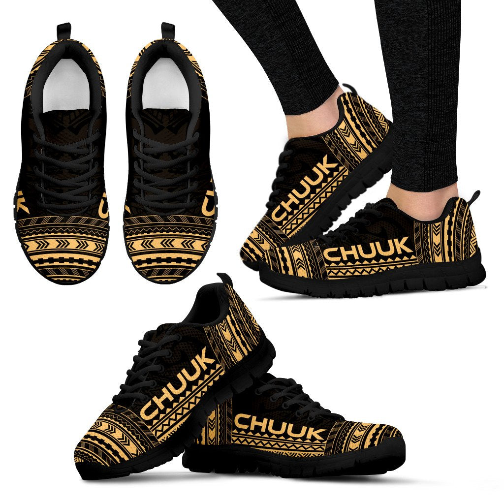 Chuuk Sneakers - Chuuk Polynesian Chief Tattoo Gold Version - Polynesian Pride