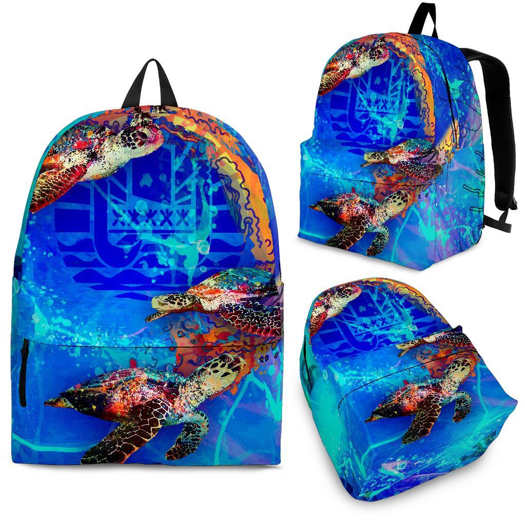 Tahiti Polynesian Backpack - Coral Treasure BLUE - Polynesian Pride
